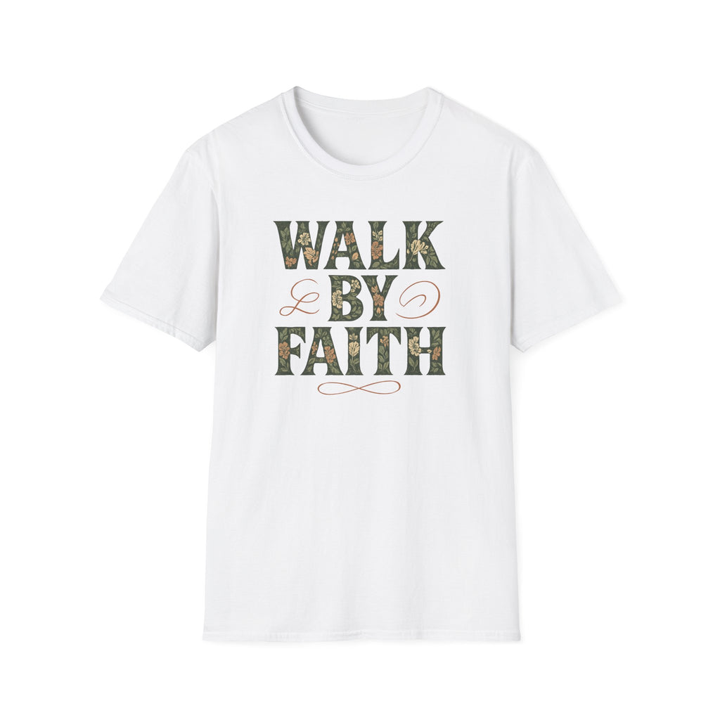 Walk By Faith Flower Pattern T-Shirt