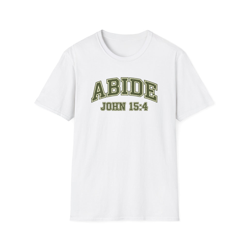 Abide John 15:4 Green Text T-Shirt