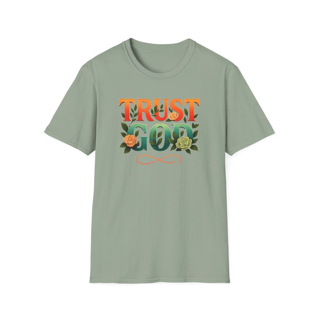 Trust God Floral Design T-Shirt