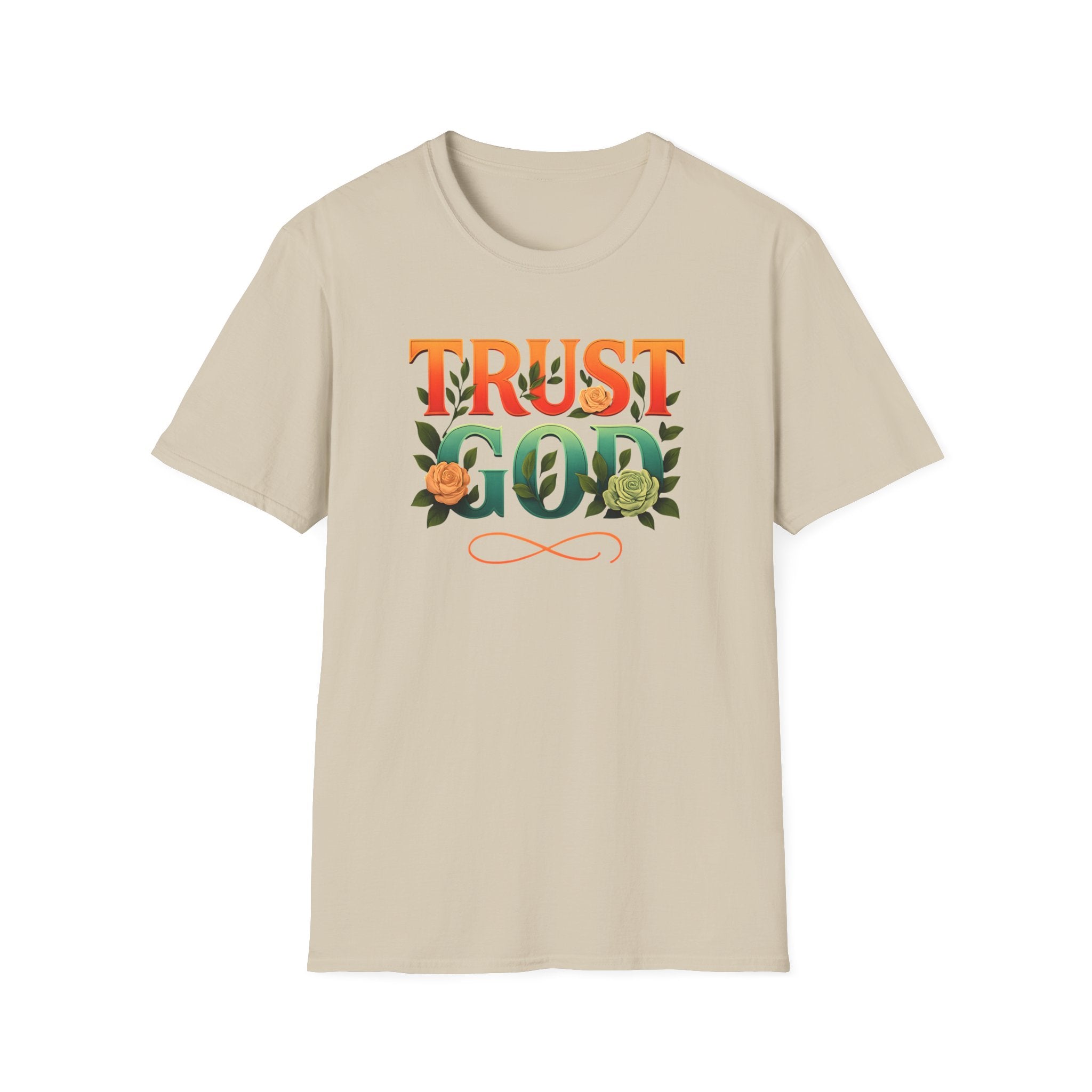 Trust God Floral Design T-Shirt