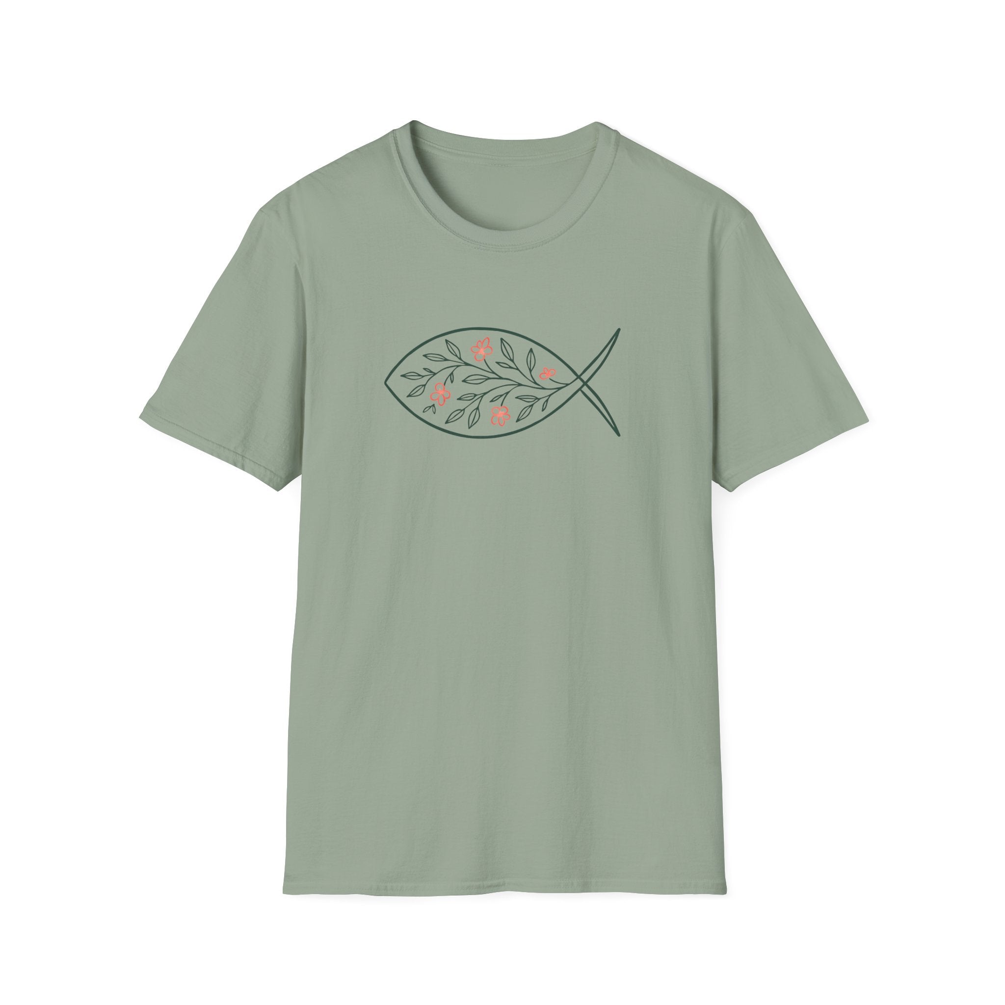 Floral Leaf Fish T-Shirt
