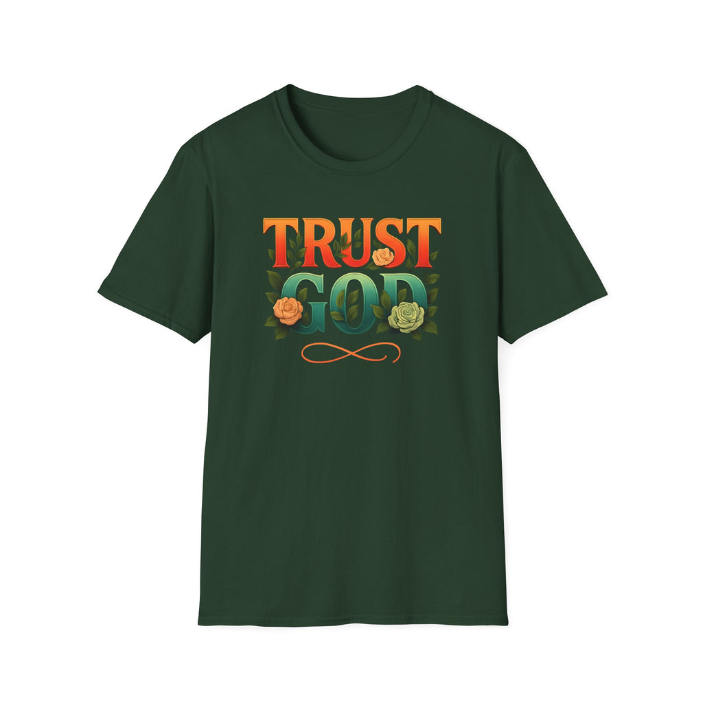 Trust God Floral Design T-Shirt