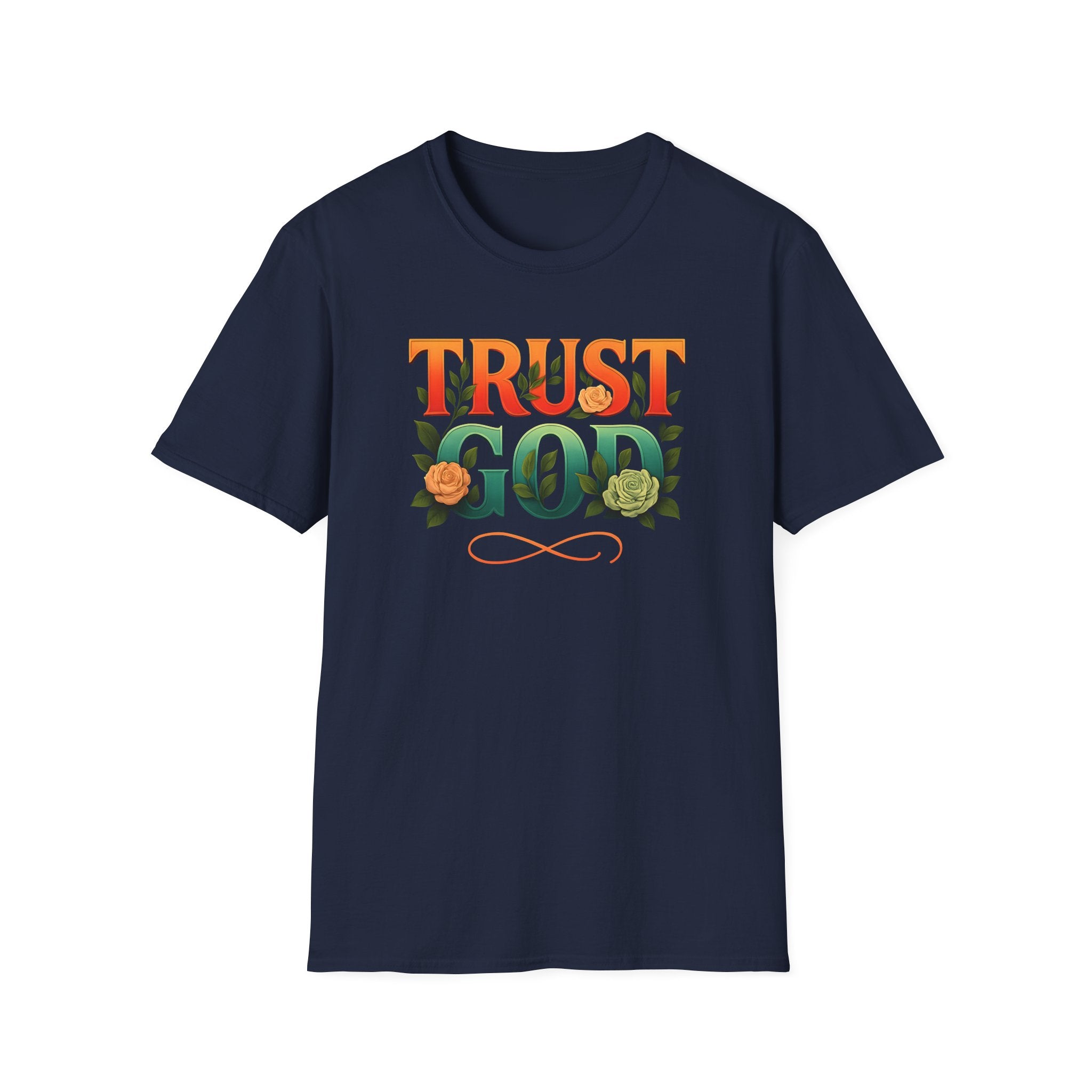 Trust God Floral Design T-Shirt