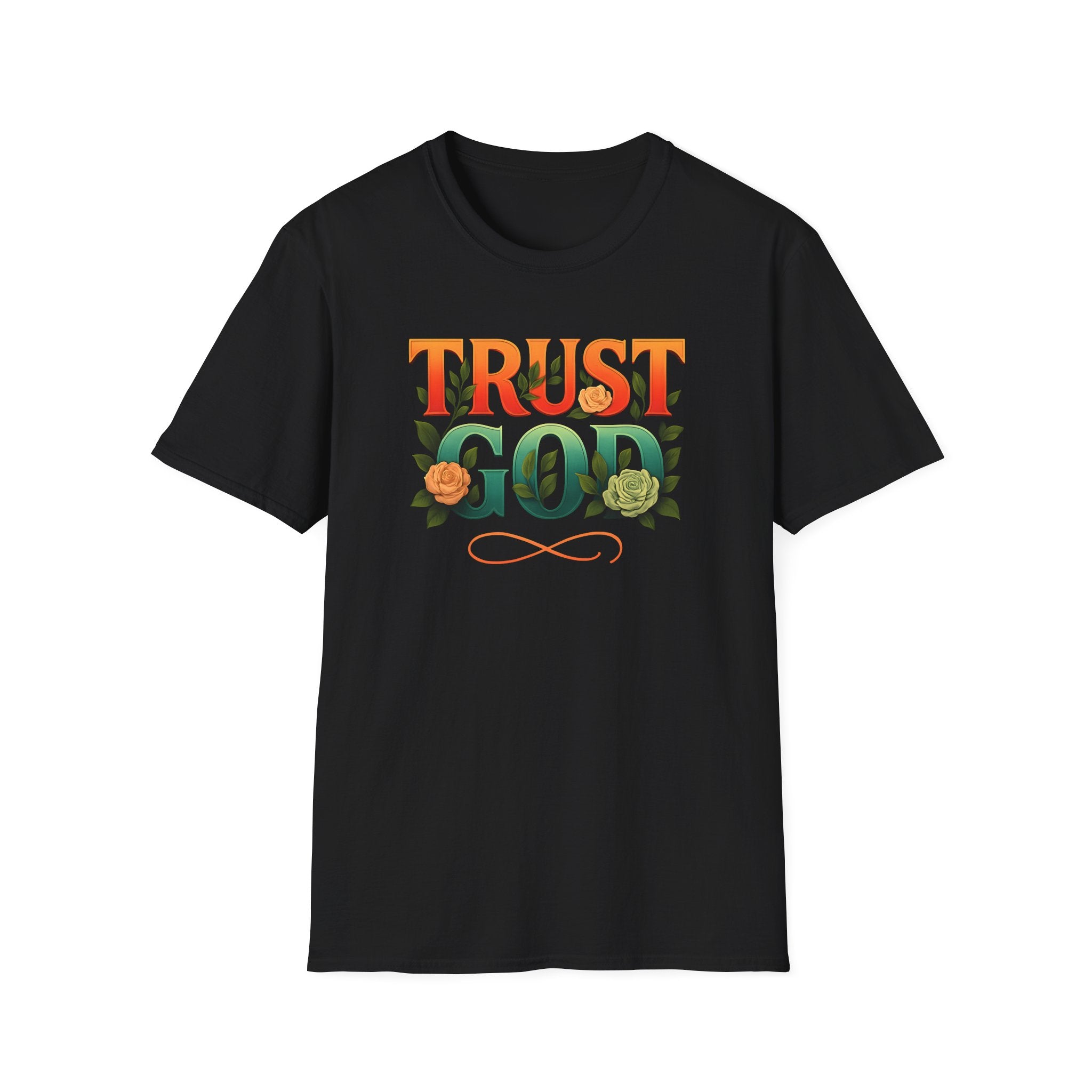 Trust God Floral Design T-Shirt