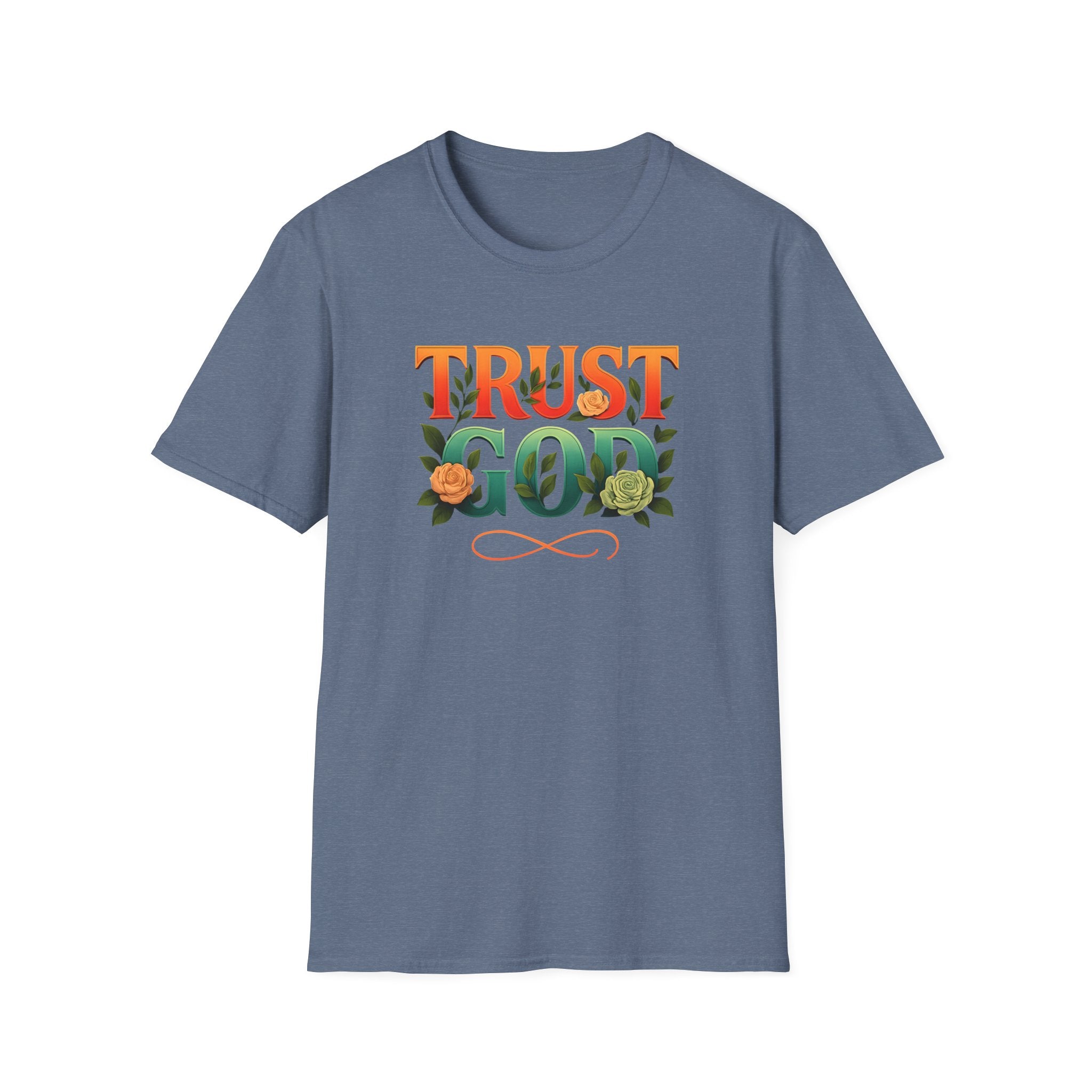 Trust God Floral Design T-Shirt