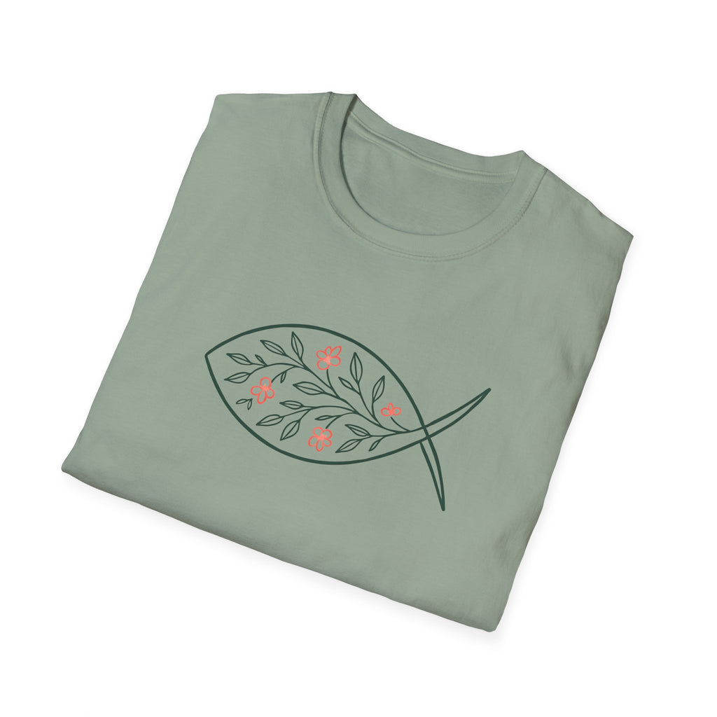 Floral Leaf Fish T-Shirt
