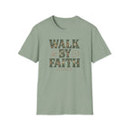 Walk By Faith Flower Pattern T-Shirt