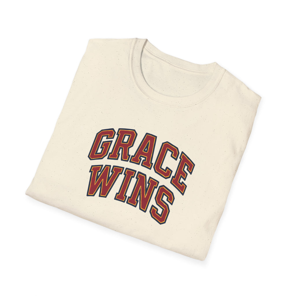 Grace Wins Bold Text T-Shirt