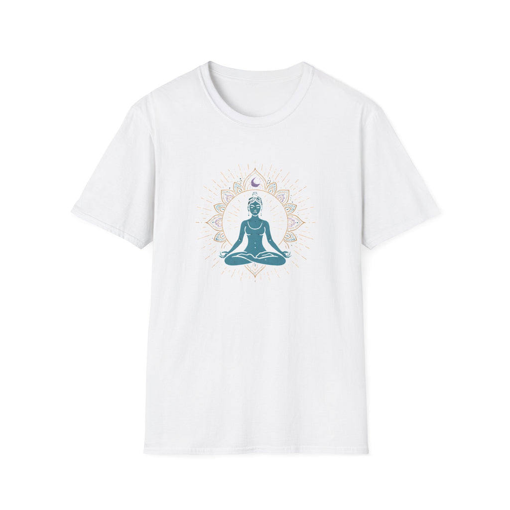 Blue Meditating Woman T-Shirt