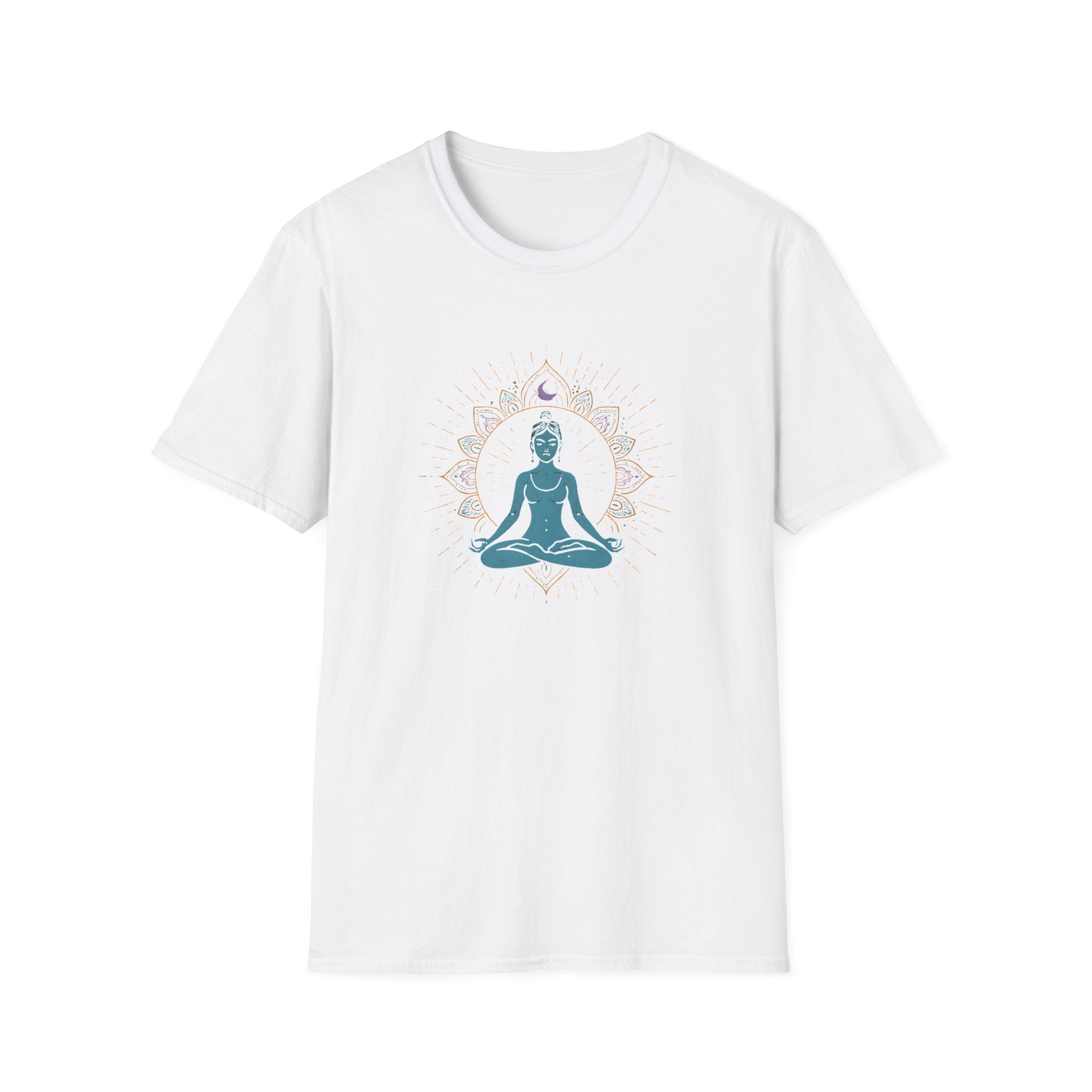 Blue Meditating Woman T-Shirt