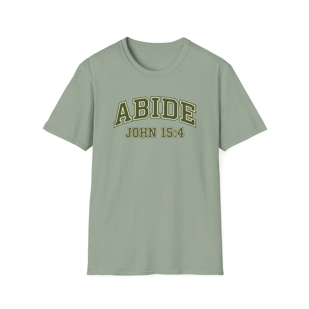 Abide John 15:4 Green Text T-Shirt