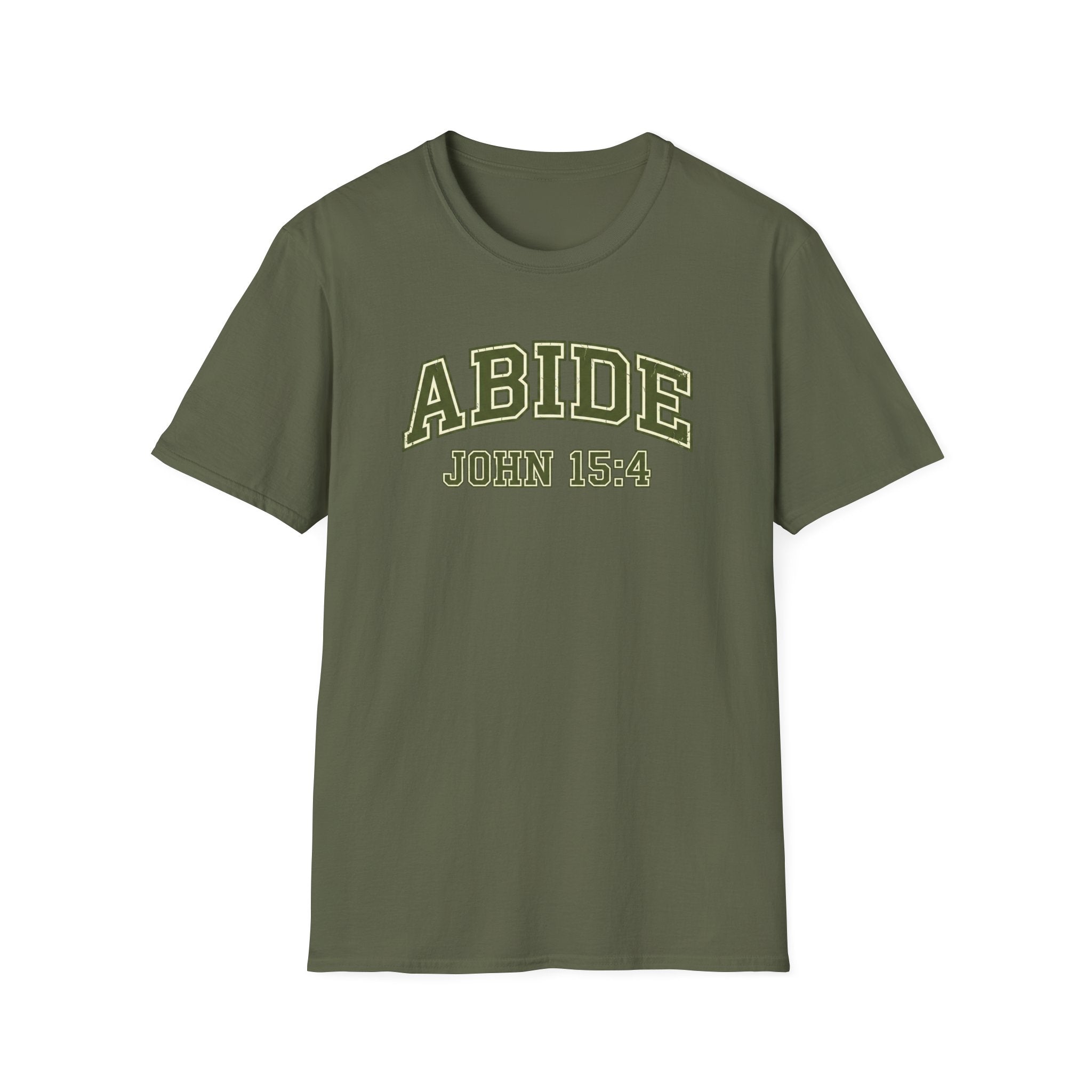 Abide John 15:4 Green Text T-Shirt