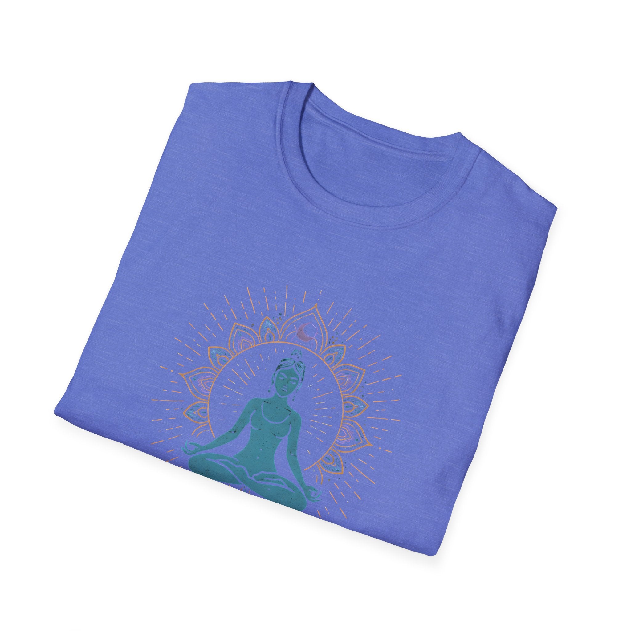 Blue Meditating Woman T-Shirt