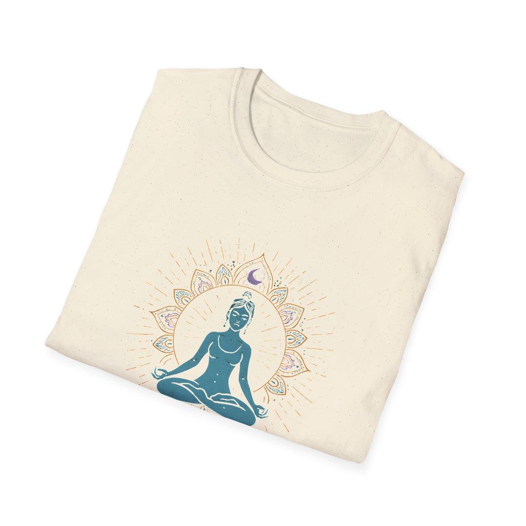 Blue Meditating Woman T-Shirt