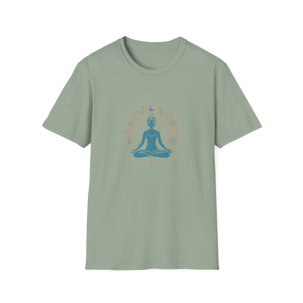 Blue Meditating Woman T-Shirt