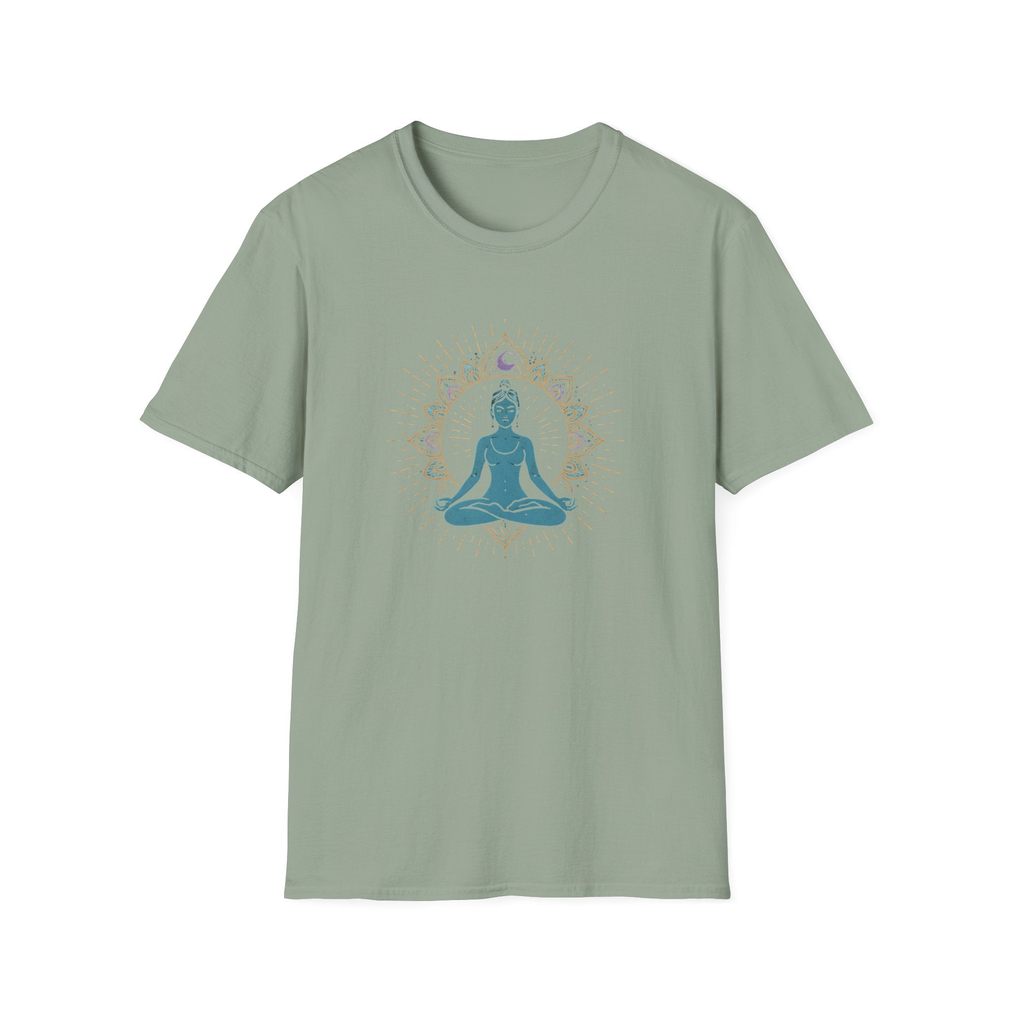 Blue Meditating Woman T-Shirt